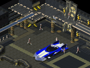 Xcom3-Vehicles-in-Repair-Bays-showed-up-in-Combat-policecar.png
