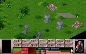 Tank number two exits the transport and checks the other direction to make sure no sneaky aliens are waiting to shoot agents in the back. It then moves out past the end of the ramp to screen agents should aliens come in range. Tank number one also withdraws out of range of the Sectoid it spotted.